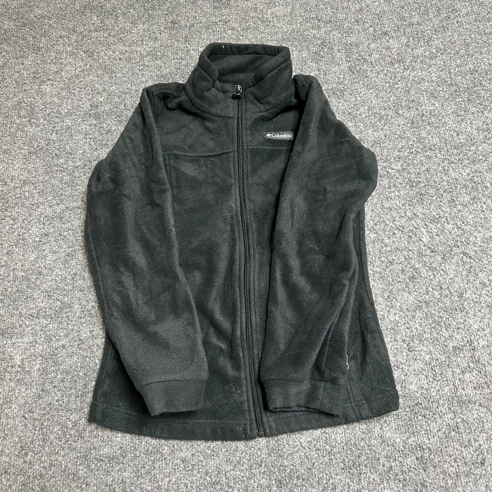 Columbia Fleece Jacket Womens Size S Black Full Zip Mock Neck Outdoor Good
